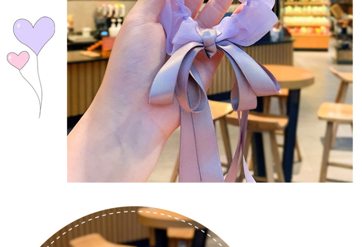 Fashion Violet Bow Ribbon Hair Tie,Kids Accessories
