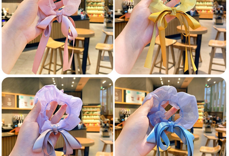 Fashion Aquamarine Bow Ribbon Hair Tie,Kids Accessories