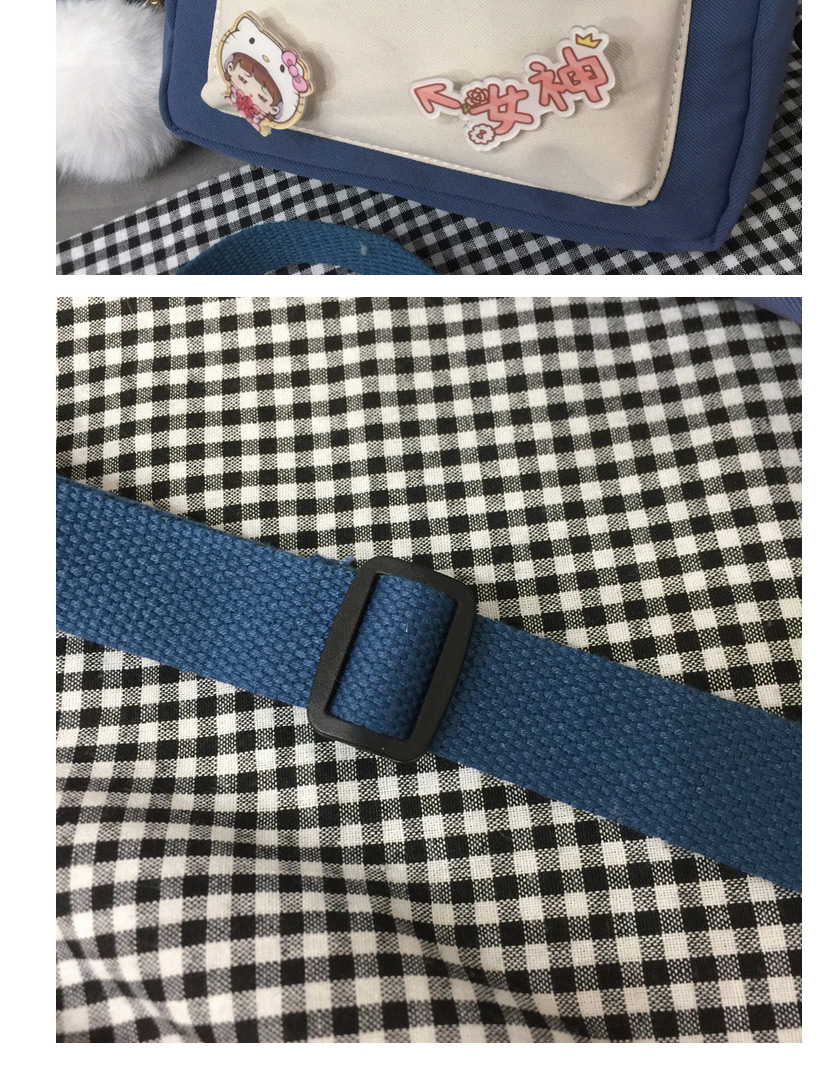Fashion Blue Without Plush Pendant Canvas Print Crossbody Bag,Shoulder bags