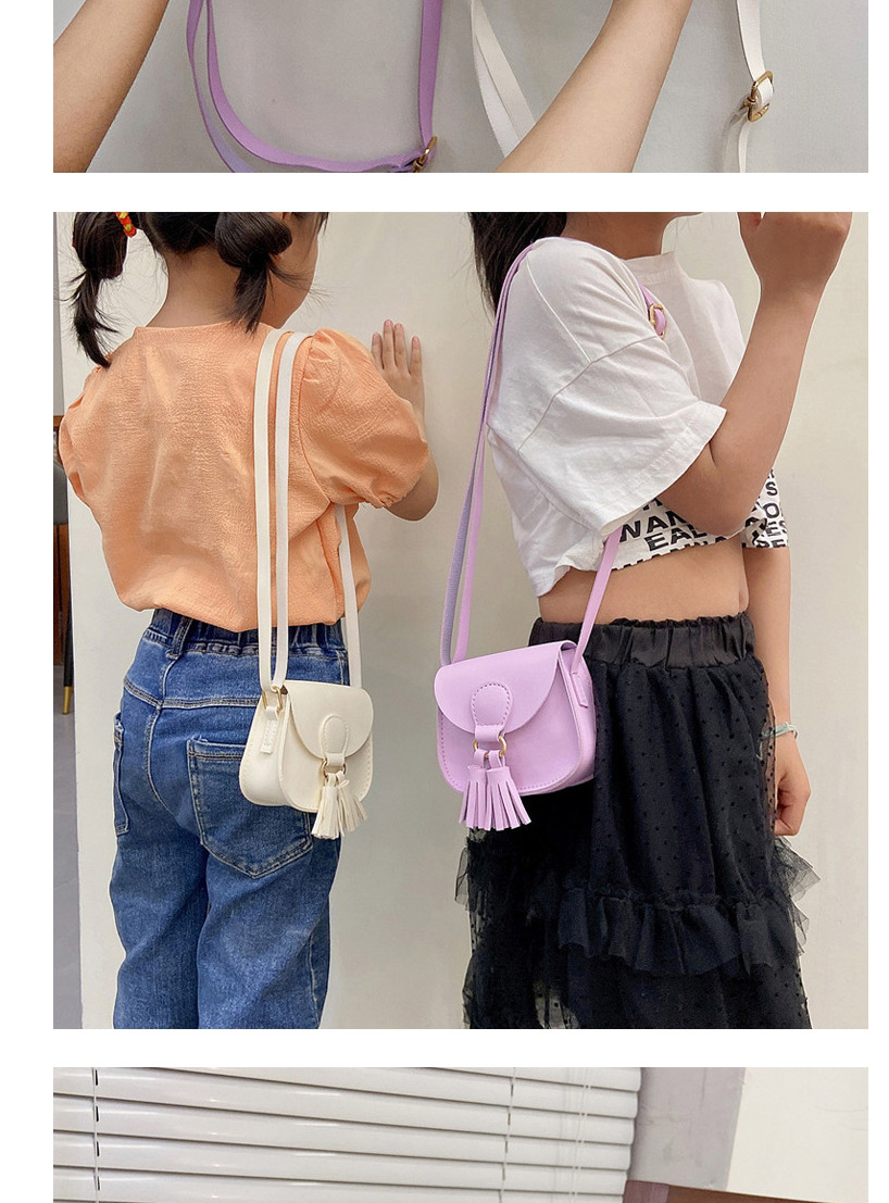 Fashion Pink Fringed Solid Color Flap Crossbody Bag,Shoulder bags