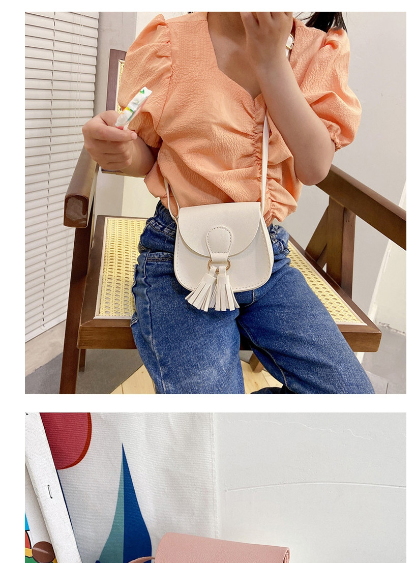 Fashion White Fringed Solid Color Flap Crossbody Bag,Shoulder bags