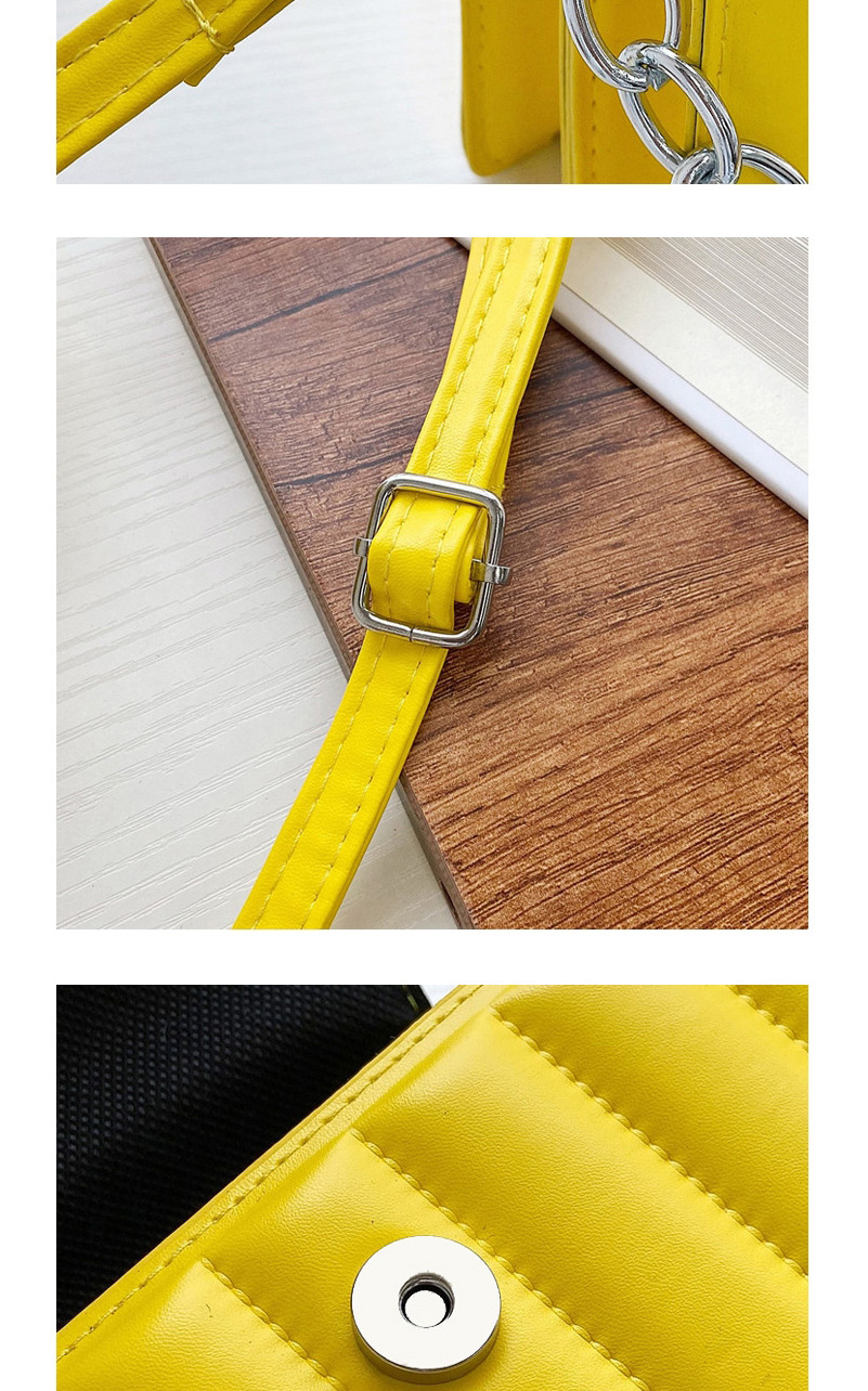 Fashion Yellow Vertical Chain Shoulder Messenger Bag,Shoulder bags