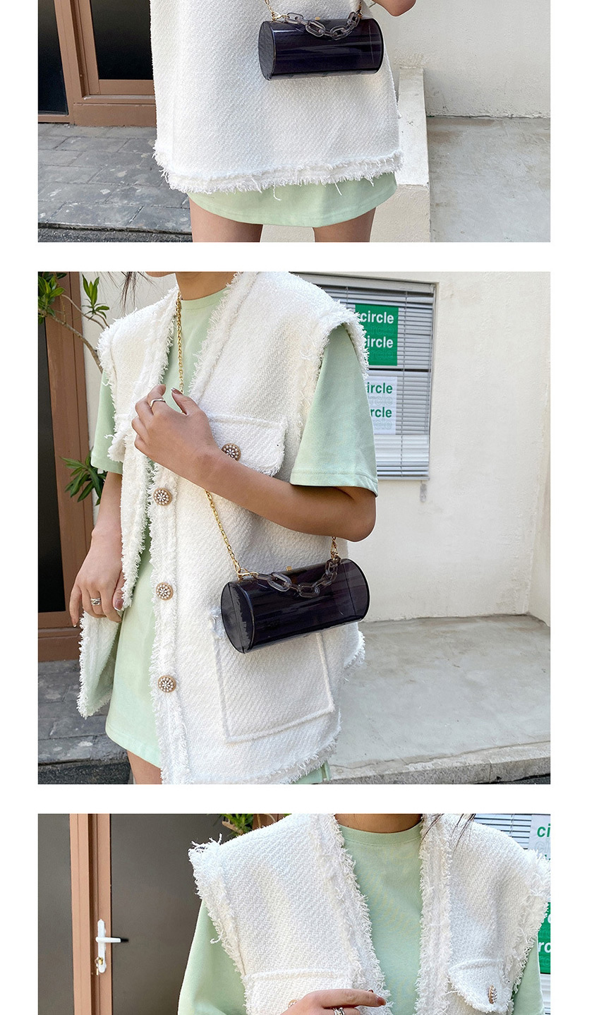Fashion Transparent Color Transparent Acrylic Thick Chain Cylinder Crossbody Bag,Shoulder bags