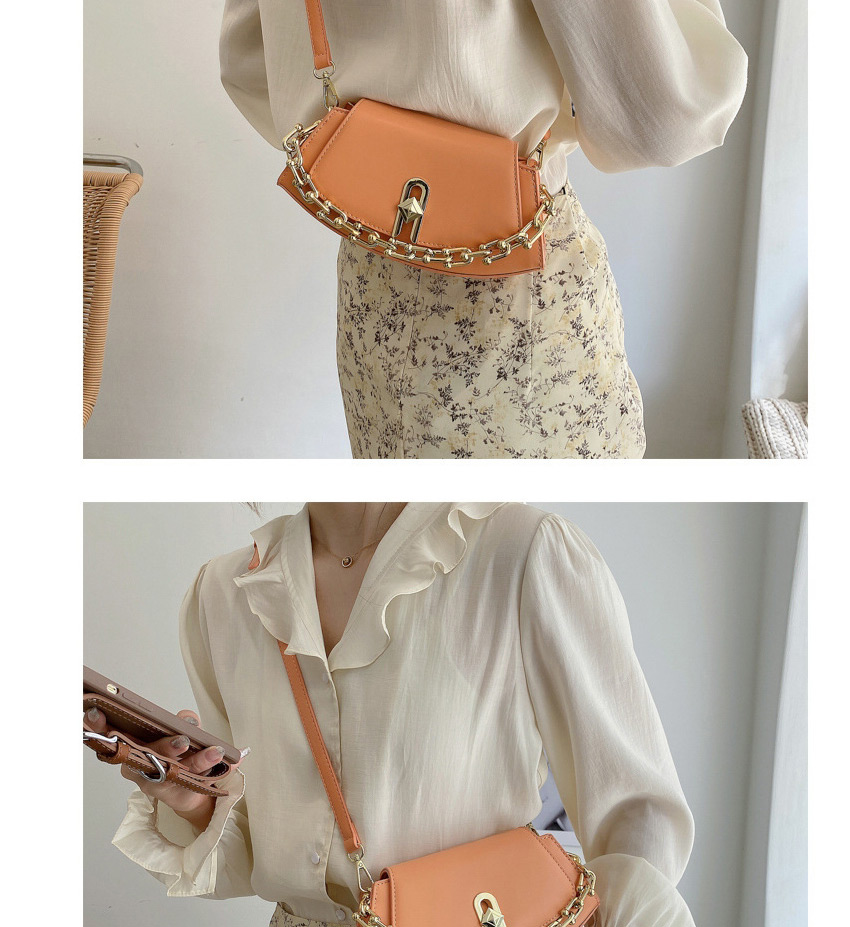 Fashion Orange Acrylic Thick Chain Portable Messenger Bag,Shoulder bags