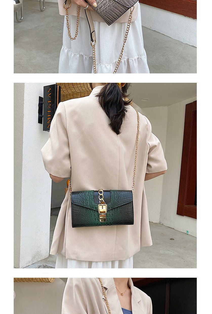 Fashion Light Grey Crocodile Chain Crossbody Bag,Shoulder bags