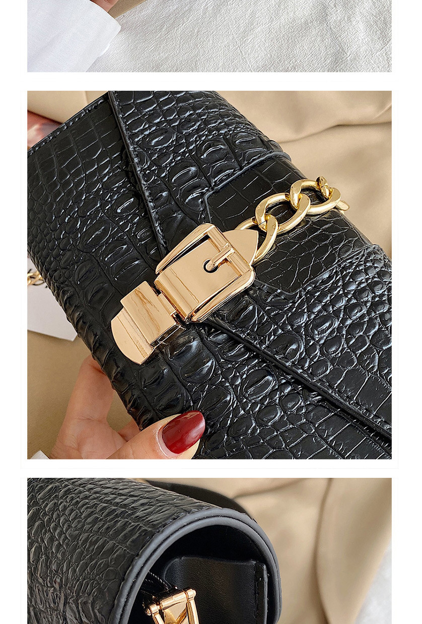 Fashion Black Crocodile Chain Crossbody Bag,Shoulder bags
