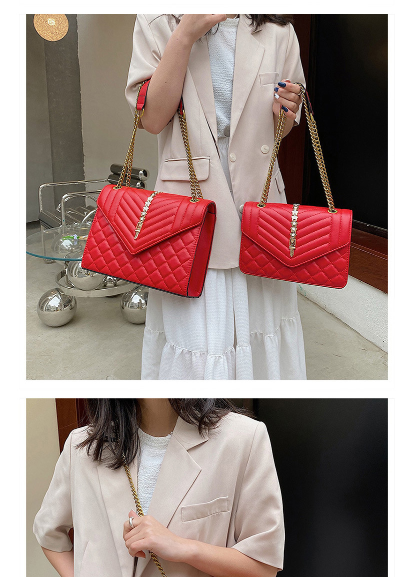 Fashion Red Trumpet Lingge Large Capacity Pu Shoulder Messenger Bag,Shoulder bags
