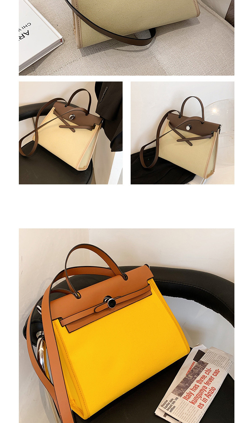 Fashion Brown With Yellow Contrast Stitching Shoulder Messenger Bag,Shoulder bags