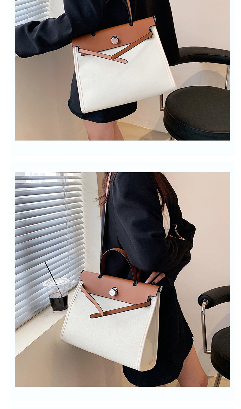 Fashion Brown With White Contrast Stitching Shoulder Messenger Bag,Shoulder bags