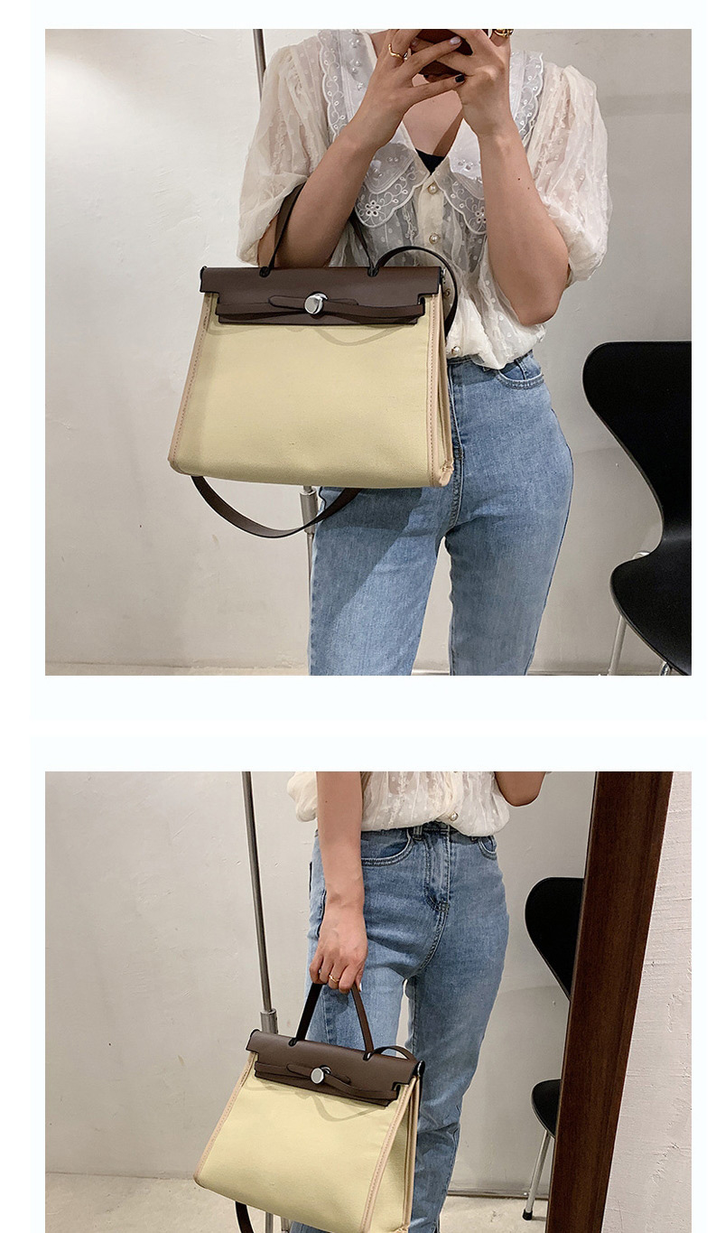 Fashion Brown With Khaki Contrast Stitching Shoulder Messenger Bag,Shoulder bags