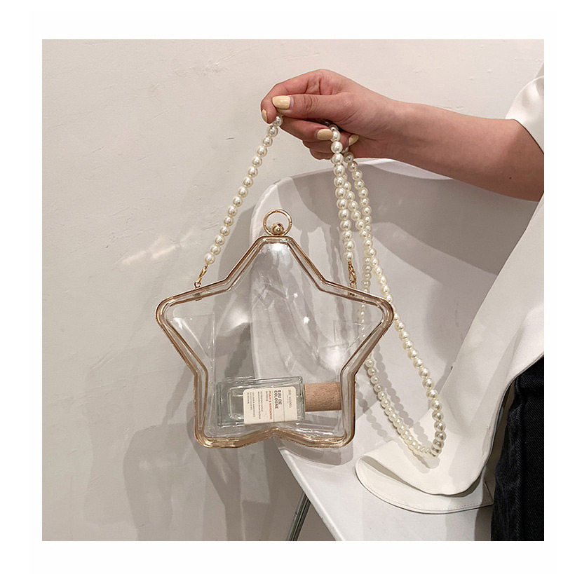 Fashion White Transparent Acrylic Pearl Crossbody Bag,Shoulder bags