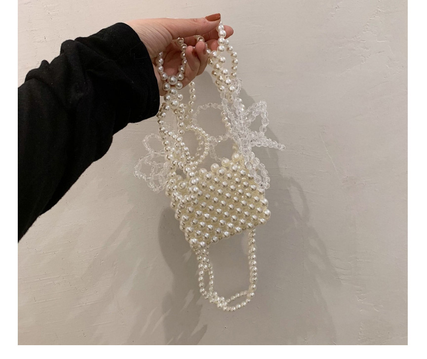 Fashion White Crystal Pearl Beaded Shoulder Crossbody Bag,Shoulder bags