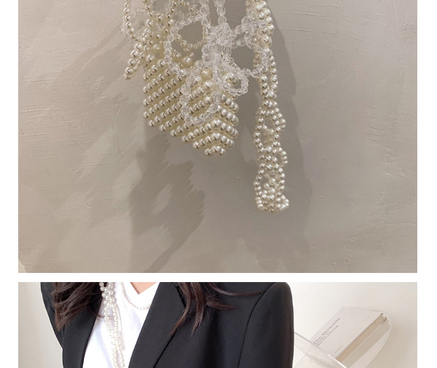 Fashion White Crystal Pearl Beaded Shoulder Crossbody Bag,Shoulder bags