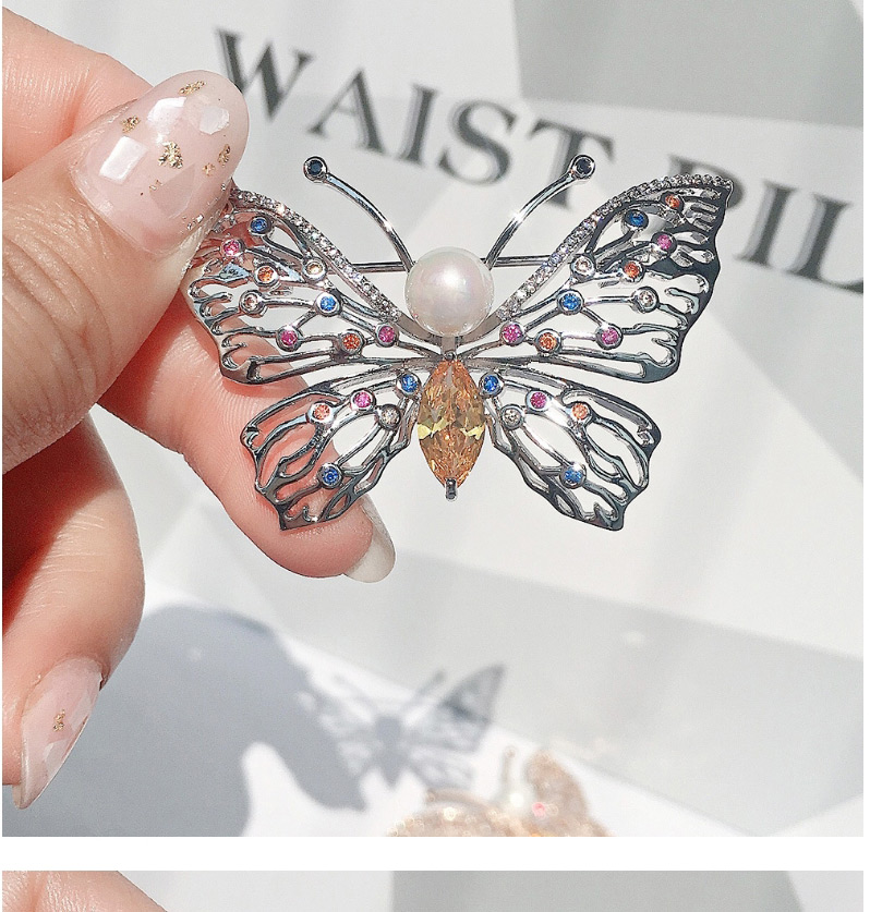 Fashion Gold Color Zircon Butterfly Insect Brooch,Fashion Brooches