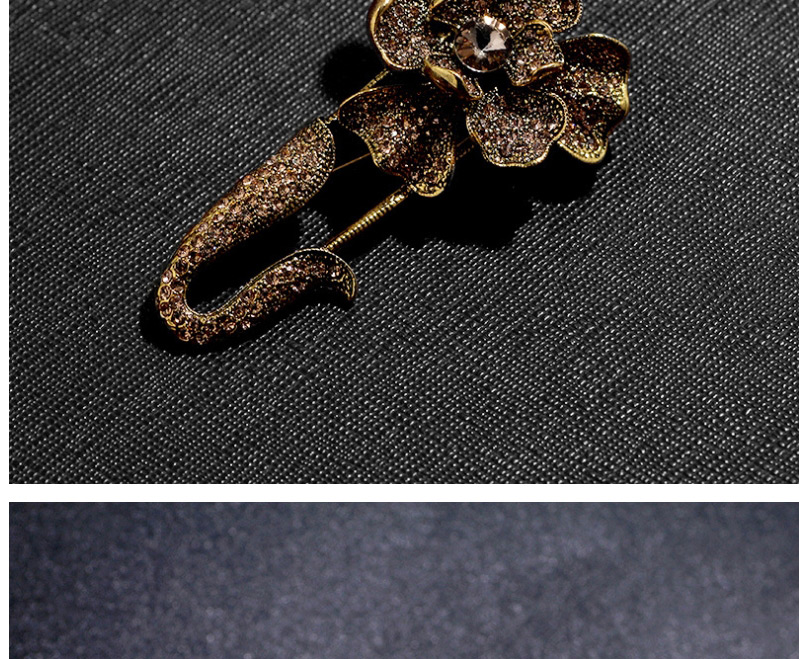 Fashion Ancient Silver Color Black Pearl Camellia Pin,Fashion Brooches
