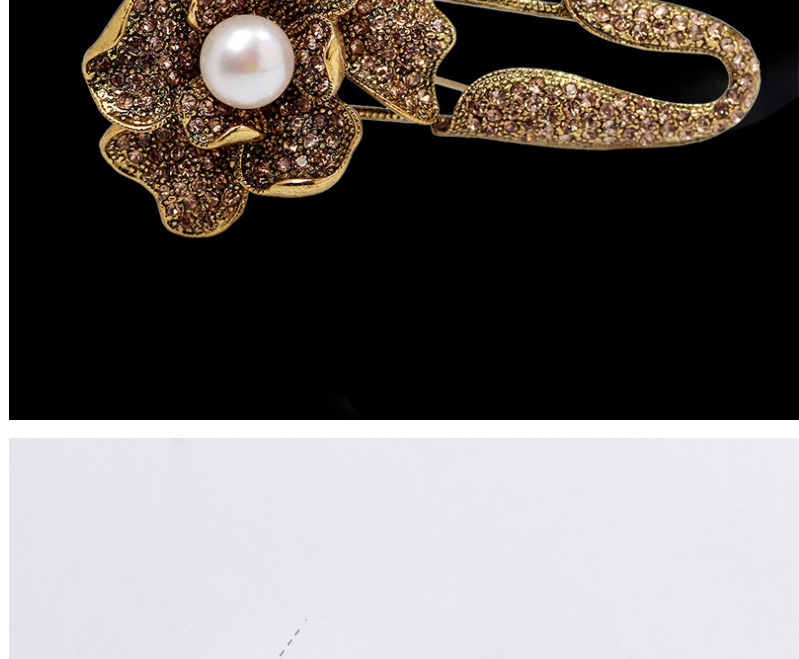 Fashion Ancient Silver Color Black Pearl Camellia Pin,Fashion Brooches
