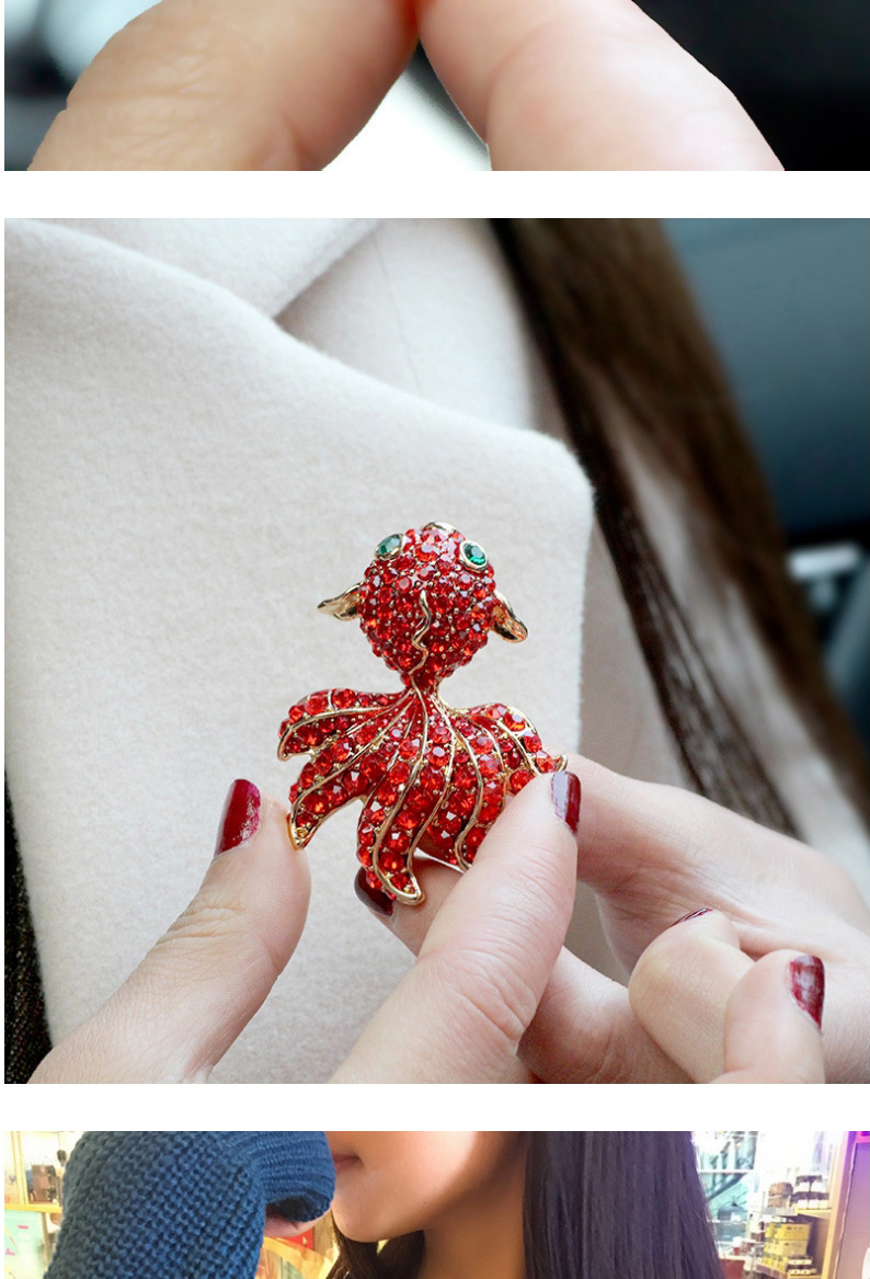 Fashion Red Red Goldfish Crystal Necklace,Fashion Brooches