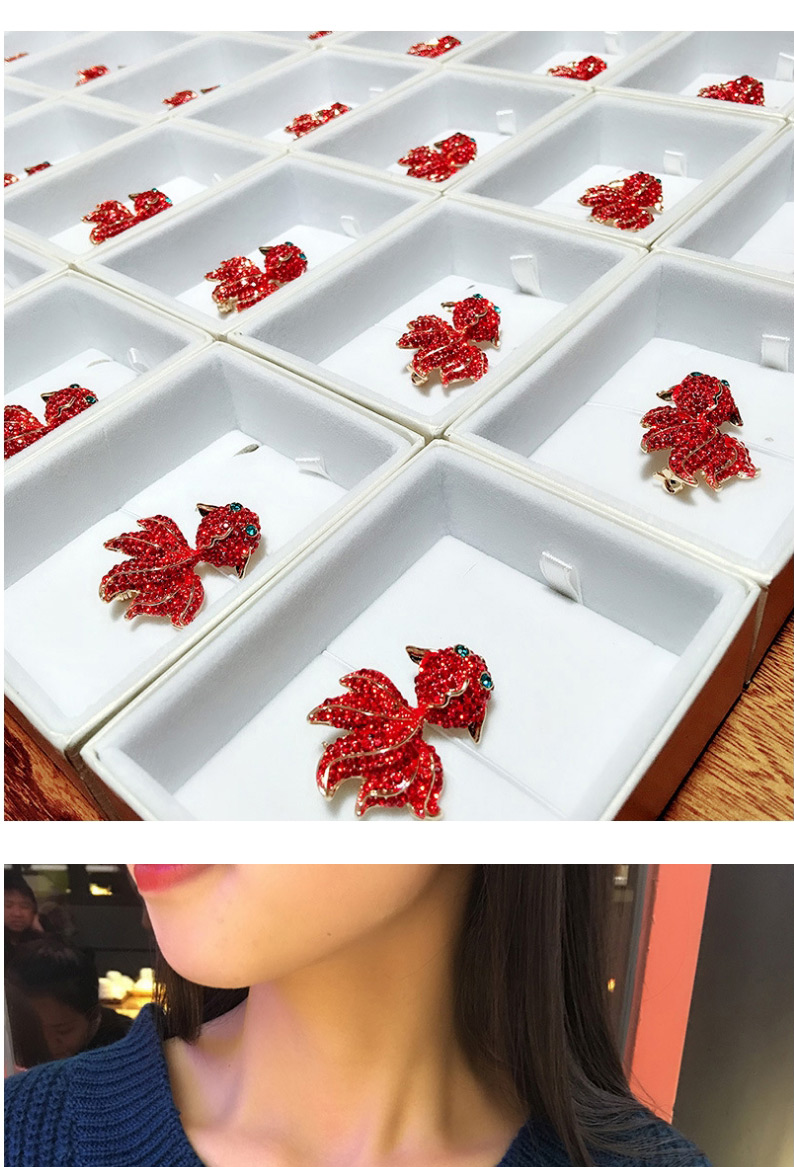 Fashion Red Red Goldfish Crystal Necklace,Fashion Brooches