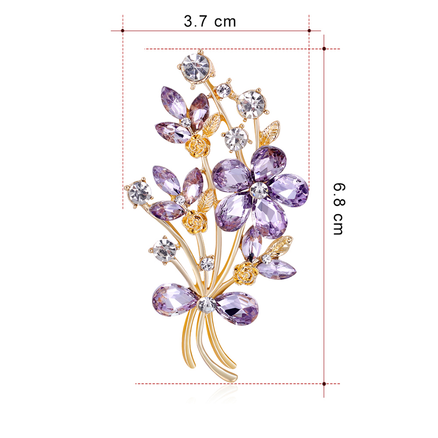 Fashion Kc Gold Color Alloy Diamond Flower Brooch,Korean Brooches