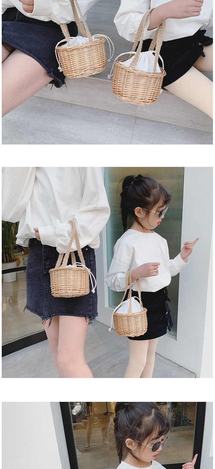 Fashion Photo Color Bamboo Woven Flower Basket Handbag,Handbags