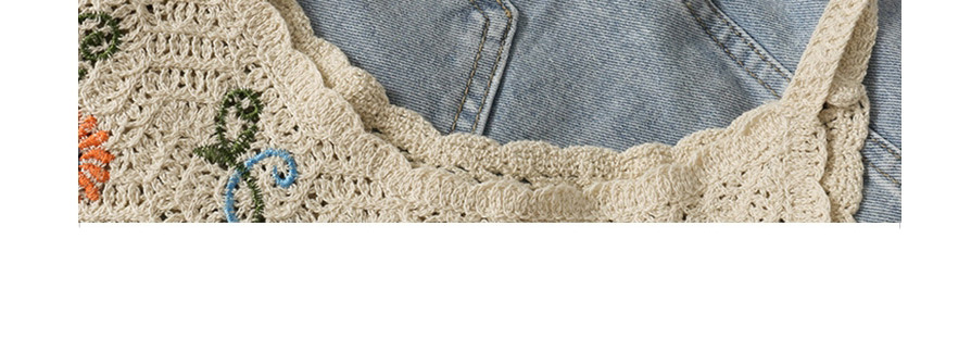 Fashion Apricot Hollow Crochet Short Sleeveless Top,Tank Tops & Camis
