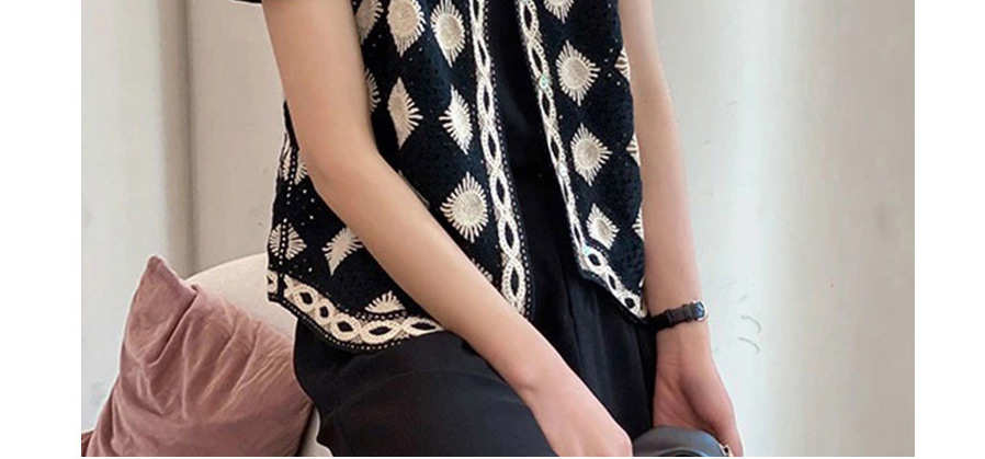 Fashion Black Thin Knitted Vest Vest,Tank Tops & Camis