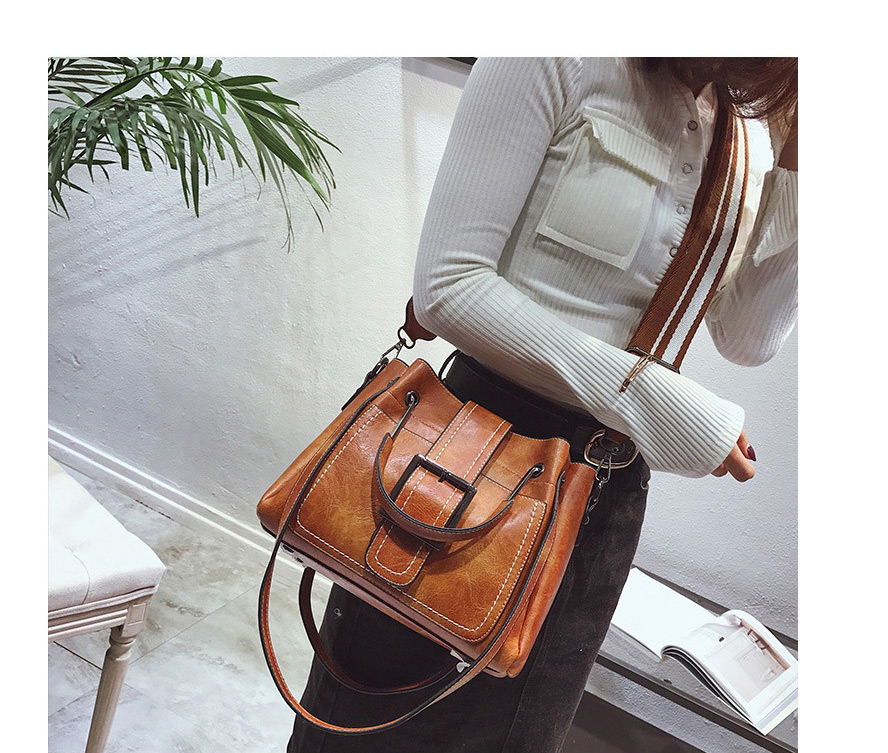 Fashion Light Brown Pu Single-shoulder Messenger Handbag,Handbags