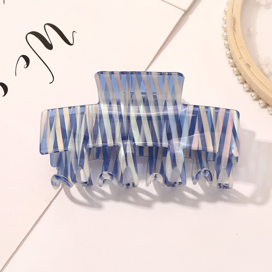 Fashion Acetate Crab Hairpin-striped Blue Acetate Hair Clip,Hair Claws