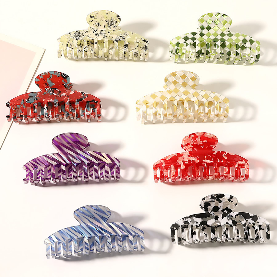 Fashion Camouflage Red Acetate Keel Hair Clip,Hair Claws