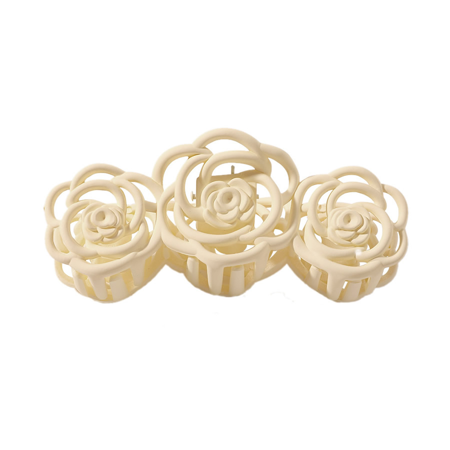 Fashion Frosted Khaki Rose Large Plate Hair Clip,Hair Claws