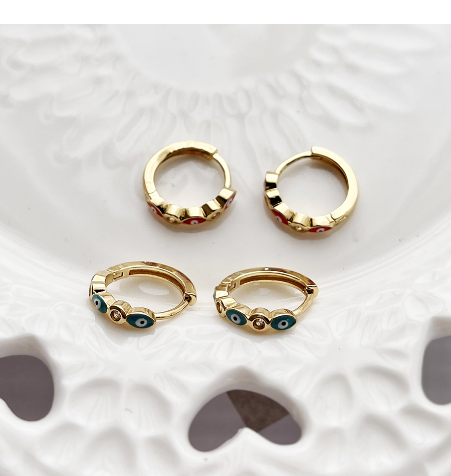 Fashion White Copper Inlaid Zircon Eye Stud Earrings,Earrings