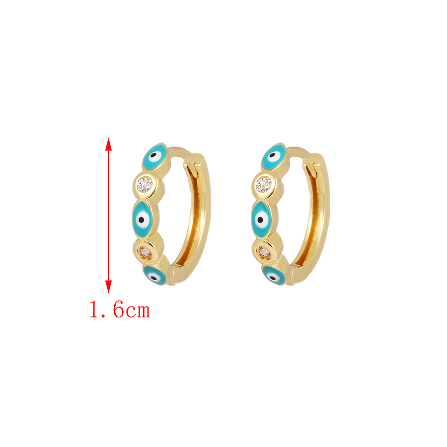 Fashion Navy Blue Copper Inlaid Zircon Eye Stud Earrings,Earrings