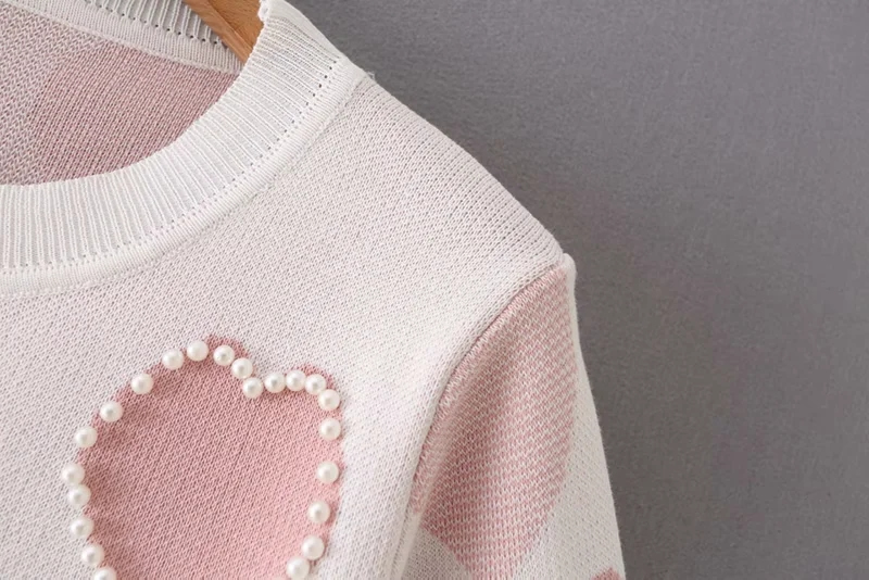 Fashion Pink Peach Heart Pearl Short Sleeve Top,Tank Tops & Camis