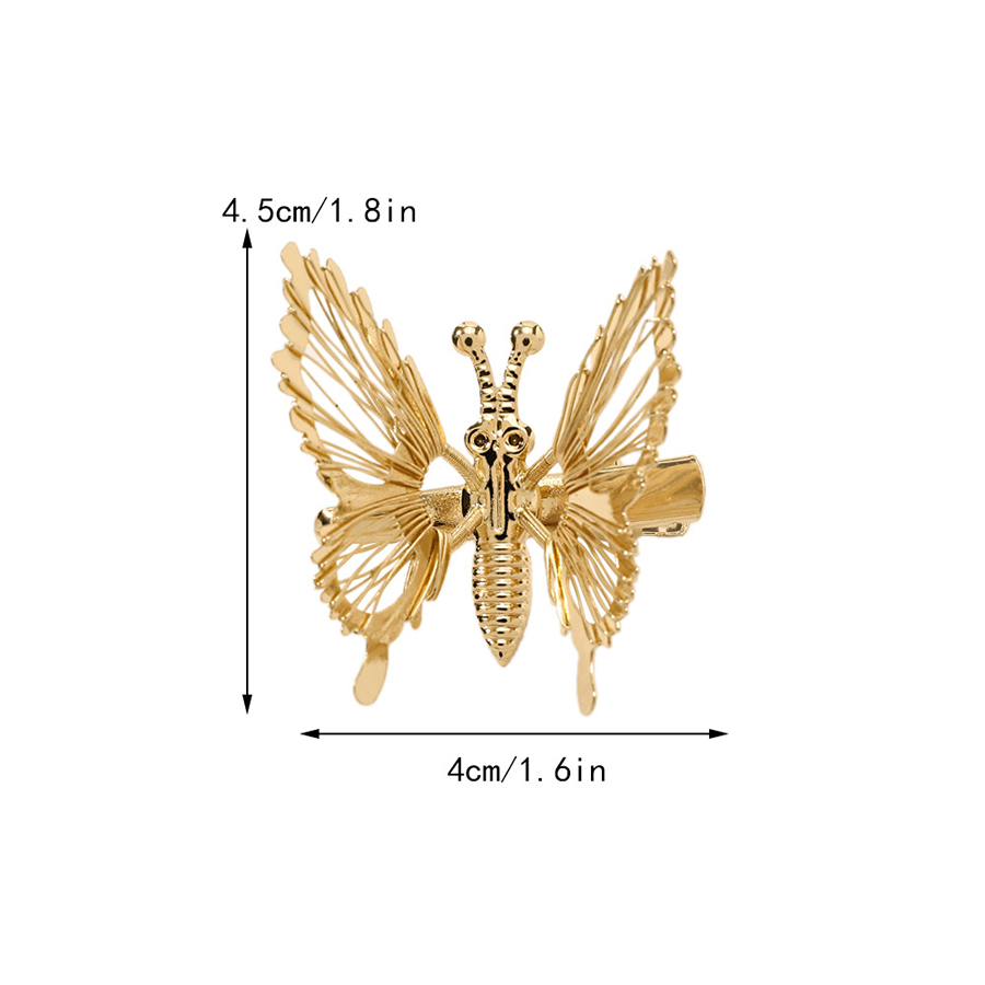 Fashion Gold Color Three-dimensional Butterfly Alloy Gripper,Hair Claws