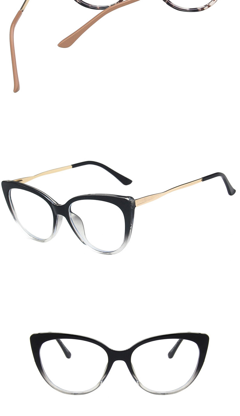 Fashion Black Surface Tr Anti-blue Light Cat Eye Large Frame Flat Lens,Fashion Glasses