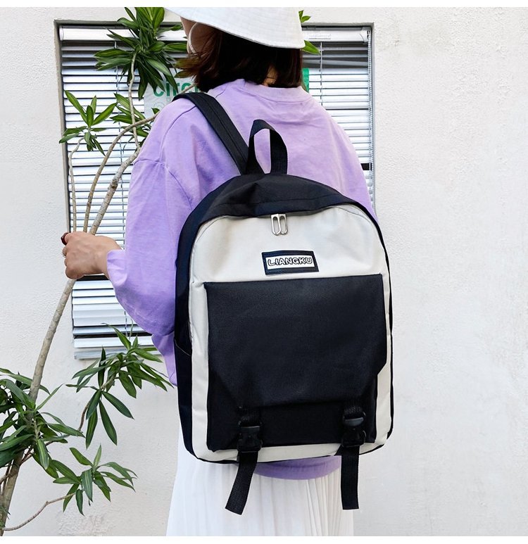 Fashion Black Large Capacity Canvas Backpack,Backpack