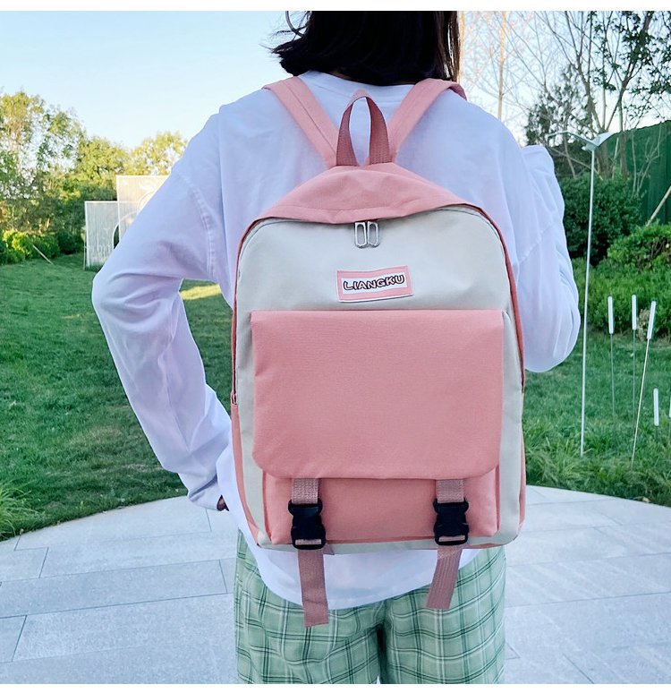 Fashion Pink Large Capacity Canvas Backpack,Backpack