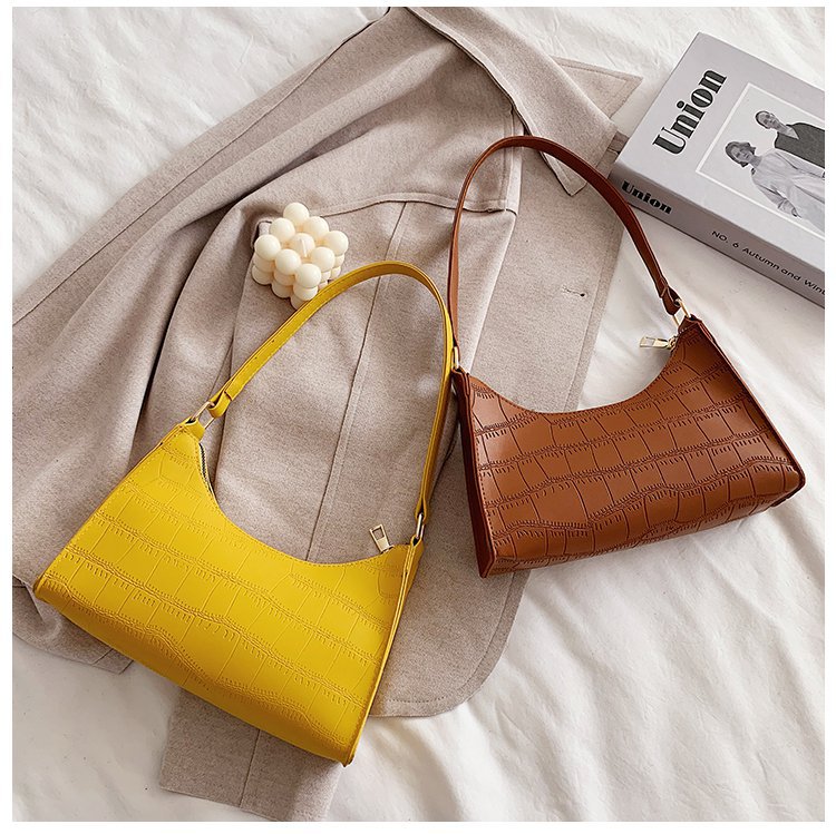 Fashion Light Brown Stone Pattern Shoulder Bag,Handbags
