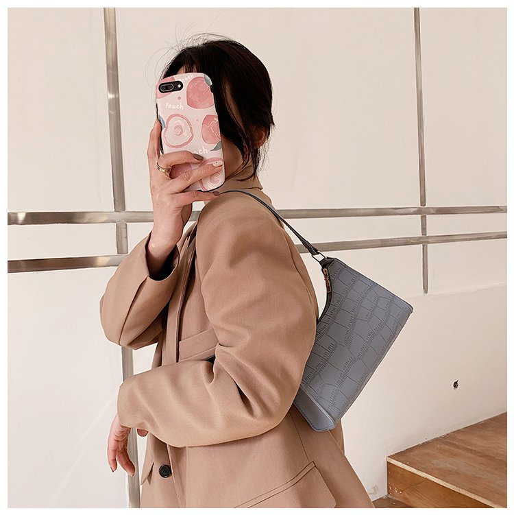 Fashion Blue Stone Pattern Shoulder Bag,Handbags