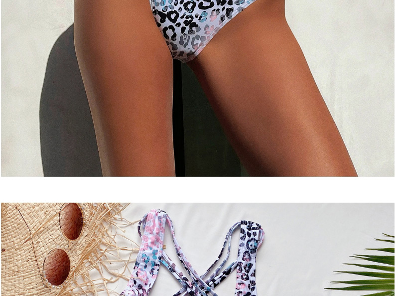 Fashion Leopard Split Leopard Cross Swimsuit,Bikini Sets