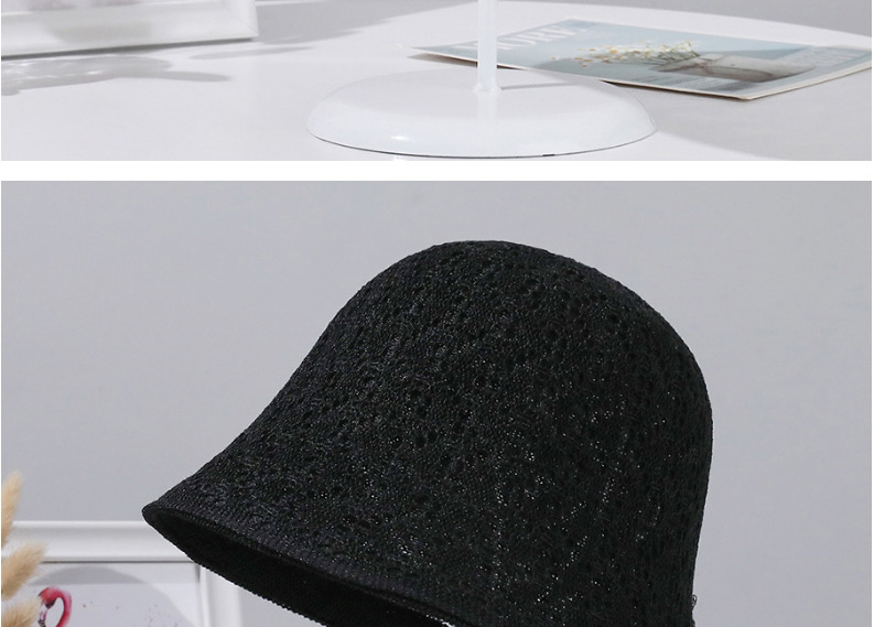 Fashion Beige Ice Hemp Silk Double-sided Hollow Texture Bucket Hat,Sun Hats