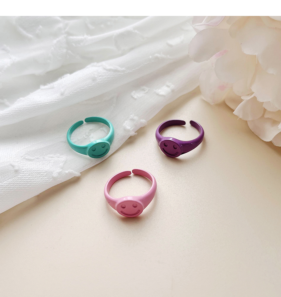 Fashion Purple Alloy Smiley Ring,Rings