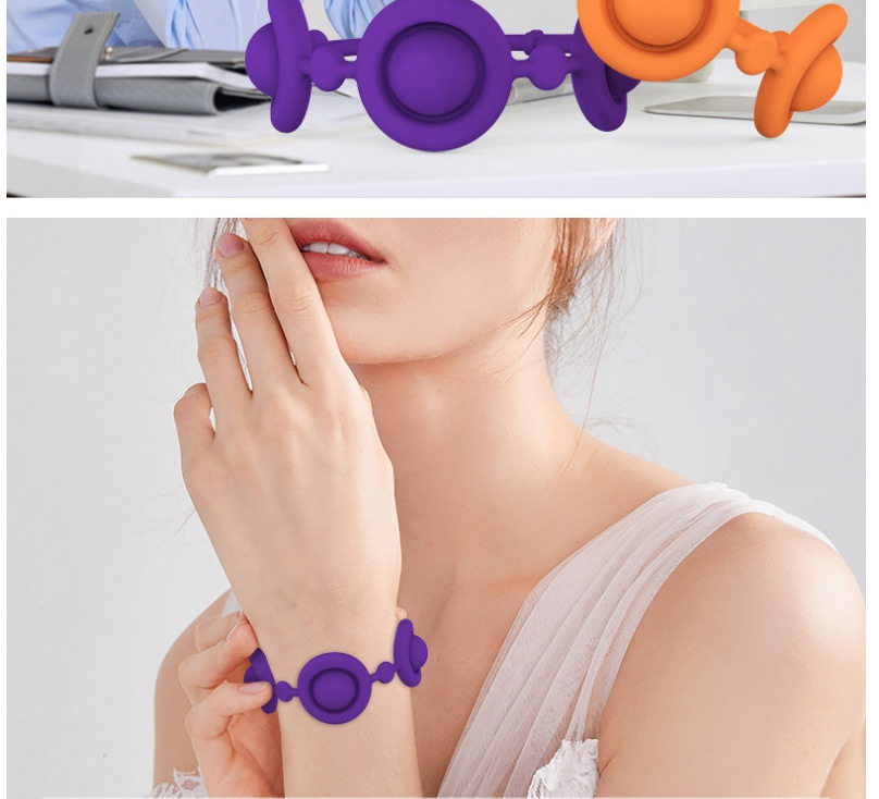 Fashion Three Generations Of Girls Purple Unzip Finger Toy Puzzle Keychain Strap,Household goods