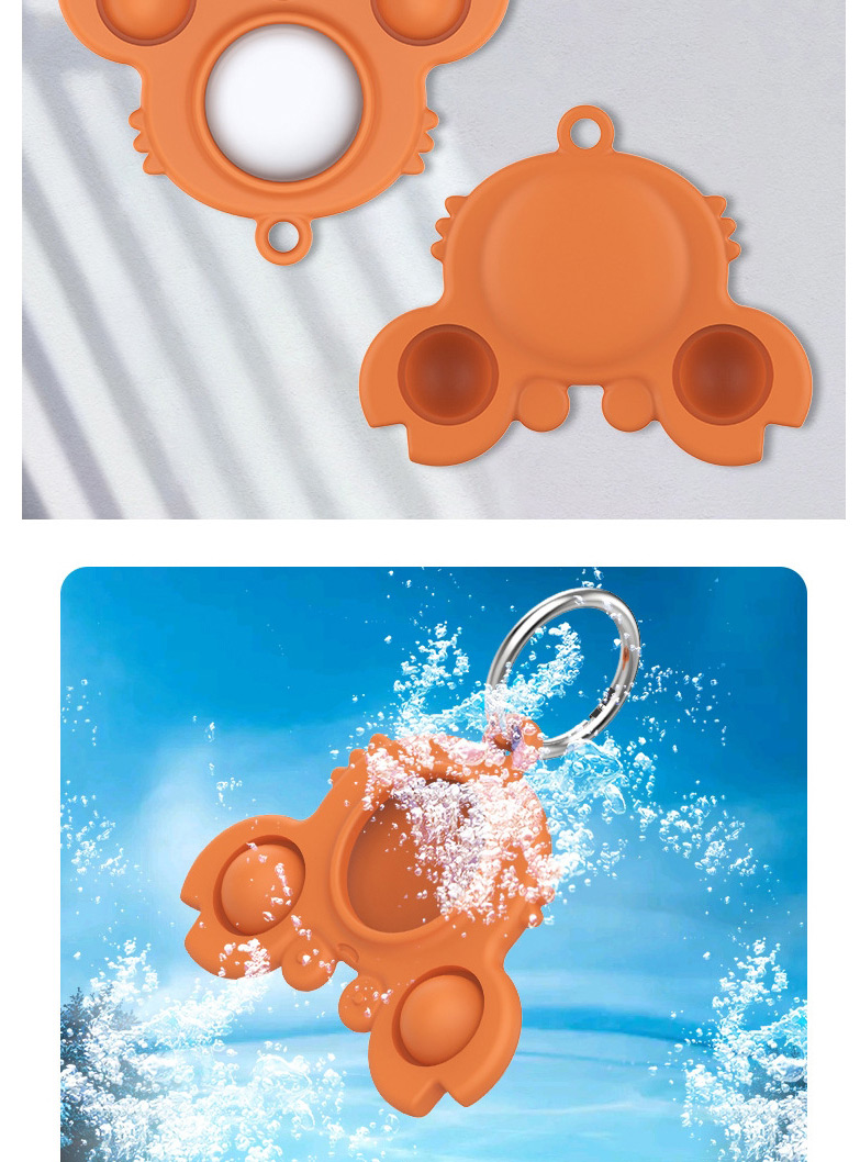 Fashion Crab Protective Cover Orange Suitable For Apple Silicone Locator Keychain,Household goods