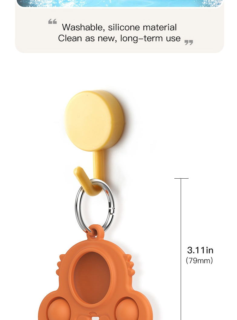 Fashion Crab Protective Cover Yellow Suitable For Apple Silicone Locator Keychain,Household goods