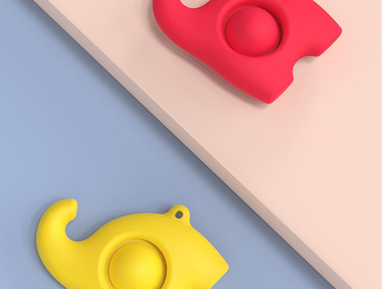 Fashion Elephant Monochrome Red Decompression Keychain Pressing Toy,Household goods