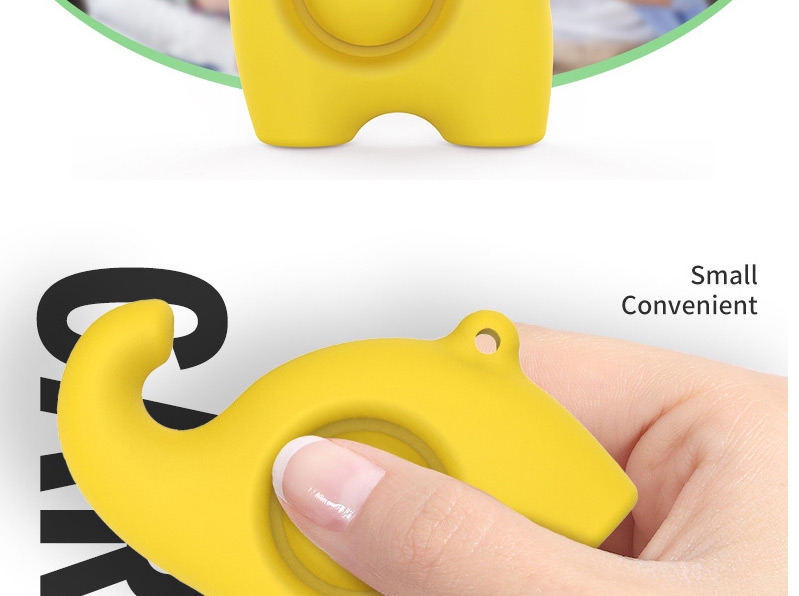 Fashion Elephant Monochrome Yellow Decompression Keychain Pressing Toy,Household goods
