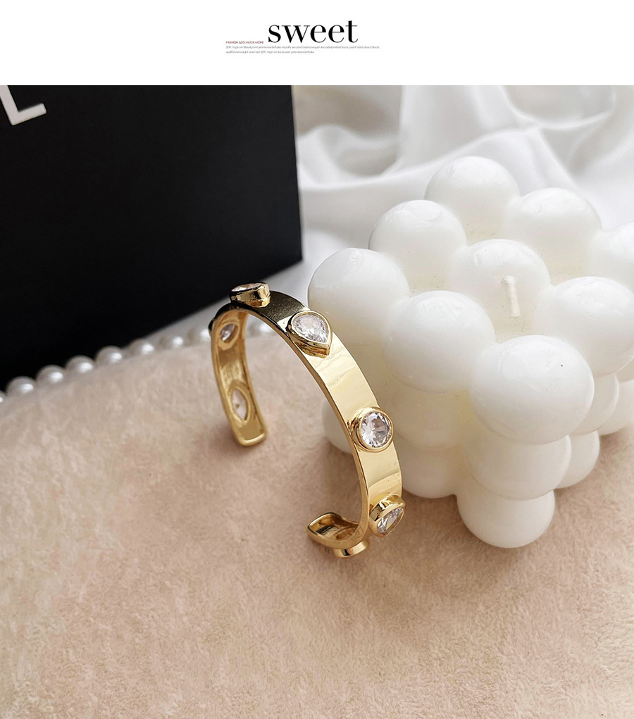 Fashion Golden Copper Inlaid Zircon Water Drop Bracelet,Fashion Bangles