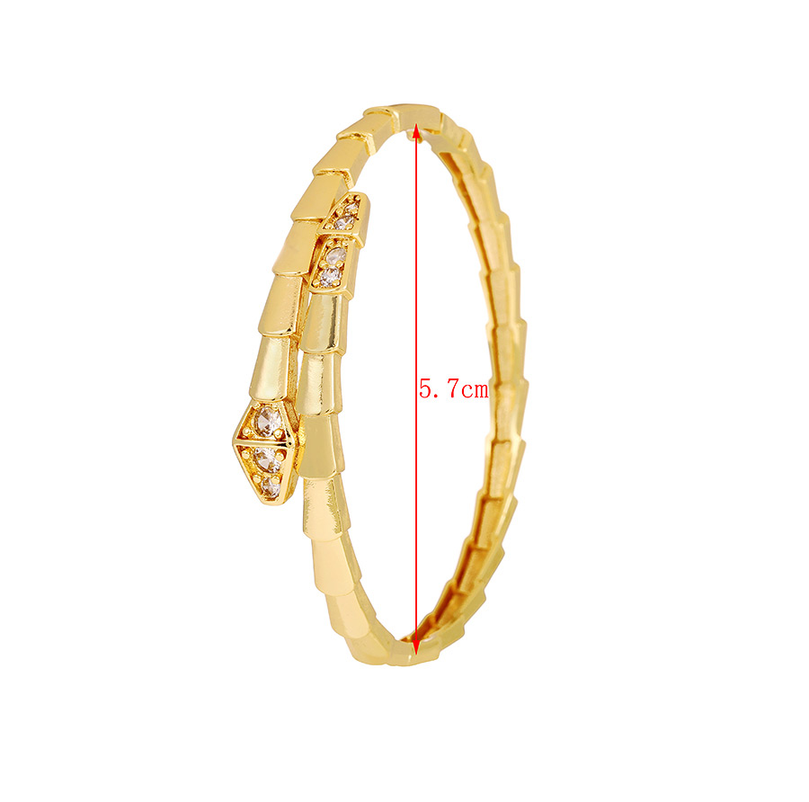 Fashion Golden Copper Inlaid Zircon Serpentine Bracelet,Fashion Bangles