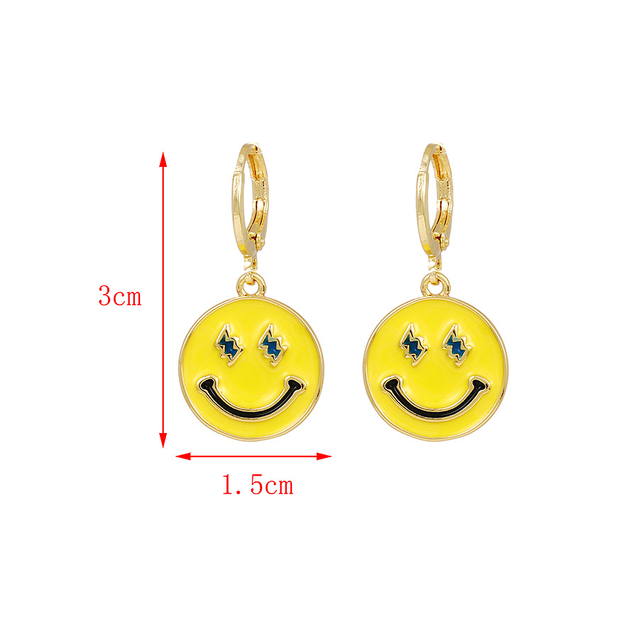 Fashion White Copper Dripping Smiley Face Emoticon Pack Earrings,Earrings